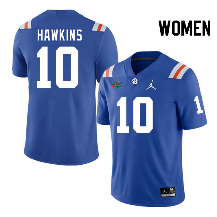 Women #10 Tank Hawkins Florida Gators College Football Jerseys Stitched-Throwback